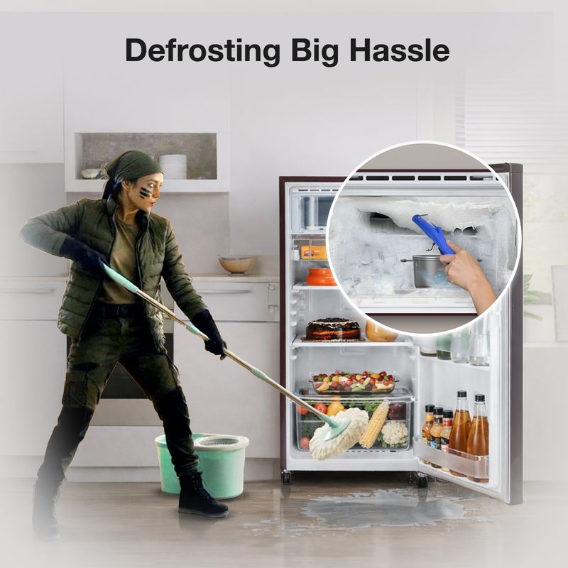 Vitamagic Pro 192L 3 Star Radiant Steel Auto Defrost Single Door Refrigerator - Radiant Steel-Y