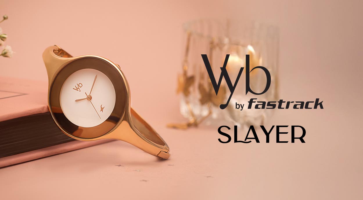 Vyb Slayer By Fastrack Quartz Analog White Dial Metal Strap Watch For Girls